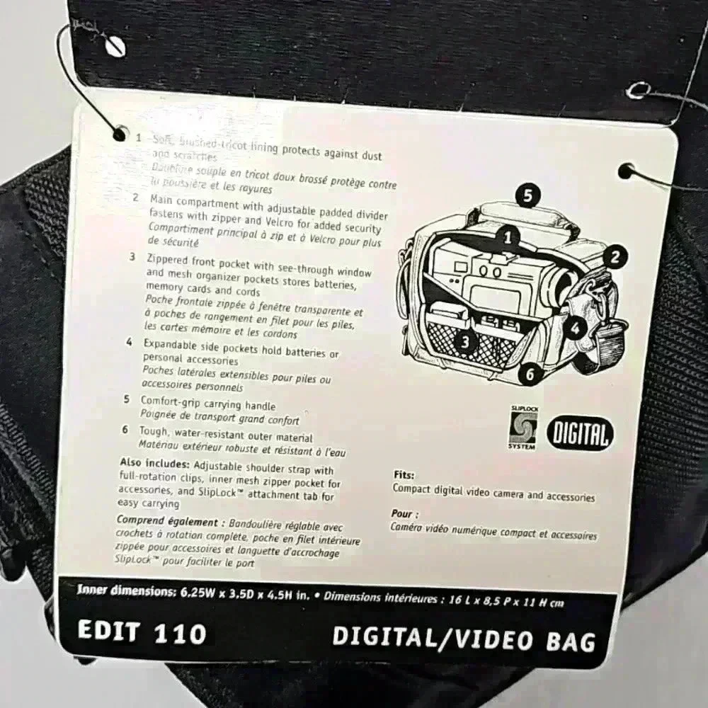 Lowepro digital video bag black camcorder water resistant adjustable strap